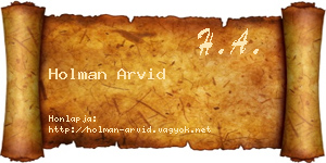 Holman Arvid névjegykártya